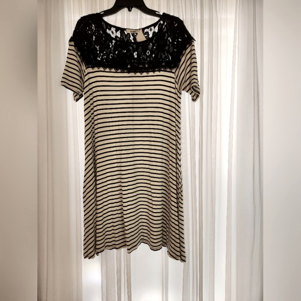 eloges White and black Women Dress XL